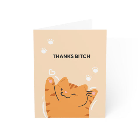 "Thanks Bitch" Greeting Card — Thank You Greeting Card - Illustrated, Funny, Snarky, Modern