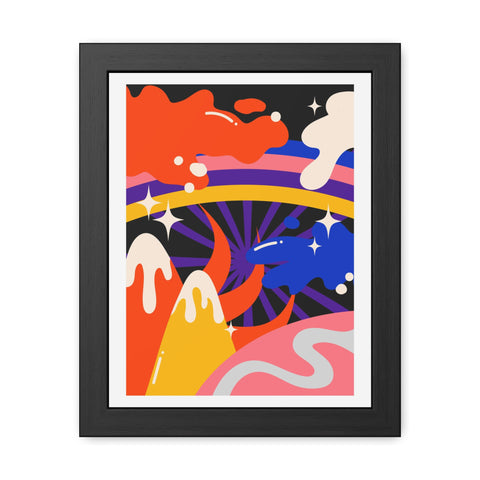Grimland 2 - Colorful Abstract Framed Poster - Vibrant Art for Home Decor