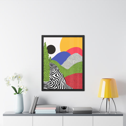 Cristobal 4 - Colorful Landscape Framed Poster - Modern Wall Art for Home Decor