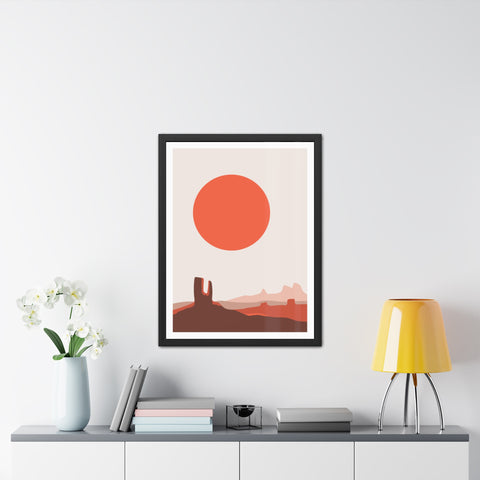 Desert Sun 3 - Desert Sunset Framed Poster - Minimalist Wall Art for Home Decor