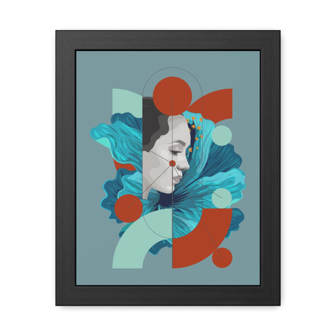 Lavish 1 - Contemporary Framed Artwork - Colorful Abstract Portrait Print for Home Decor