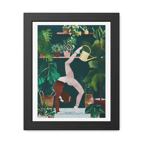 Botanical Yoga Framed Poster - Indoor Plant Decor for Peaceful Vibes