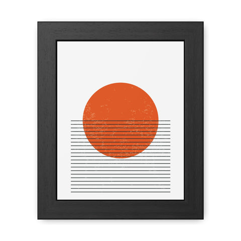 Ink Stamp 3 - Minimalist Sunset Framed Poster - Modern Home Decor Art