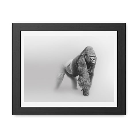 Majestic Gorilla Framed Poster | Monochrome Wall Art for Animal Lovers