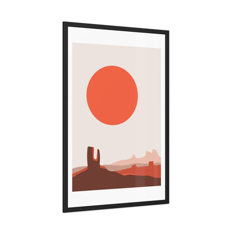 Desert Sun 3 - Desert Sunset Framed Poster - Minimalist Wall Art for Home Decor