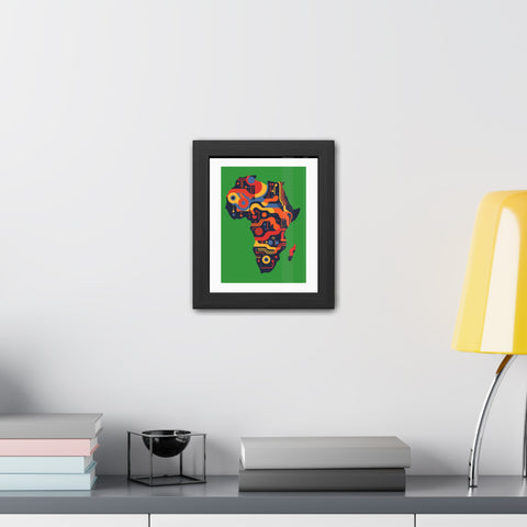 Africa 3 - Colorful African Map Framed Poster - Tech-Inspired Art for Modern Decor
