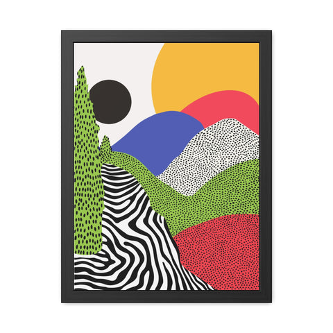 Cristobal 4 - Colorful Landscape Framed Poster - Modern Wall Art for Home Decor
