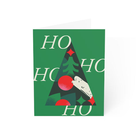 'HO HO HO HO' Christmas Tree Greeting Card — Christmas / Holiday Greeting Card - Illustrated, Funny, Snarky, Modern