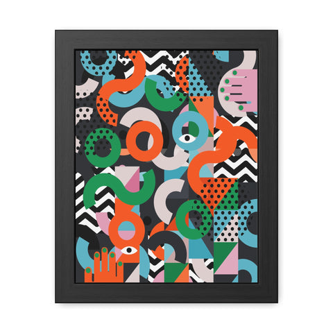 Damien 1 - Abstract Modern Framed Poster Art - Colorful Geometric Wall Decor