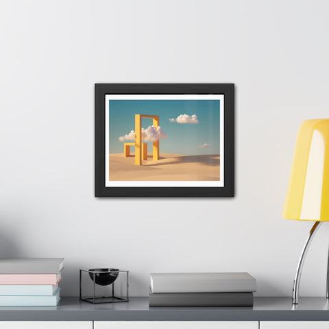 The Gate - Minimalist Desert Framed Poster - Modern Wall Art for Home Decor