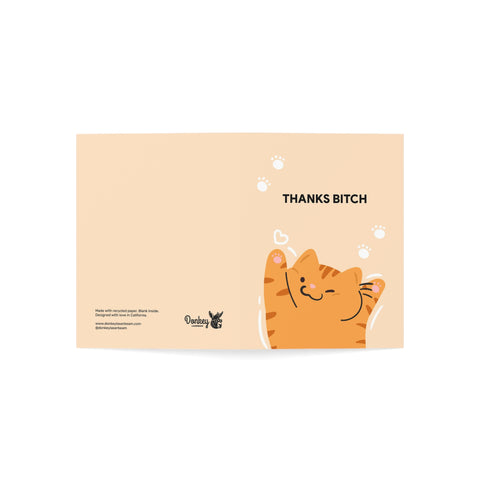 "Thanks Bitch" Greeting Card — Thank You Greeting Card - Illustrated, Funny, Snarky, Modern