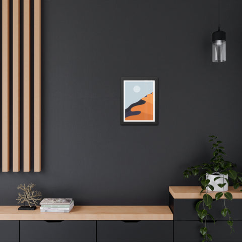 Desert Sun 1 - Modern Desert Landscape Framed Poster - Minimalist Art for Home Decor