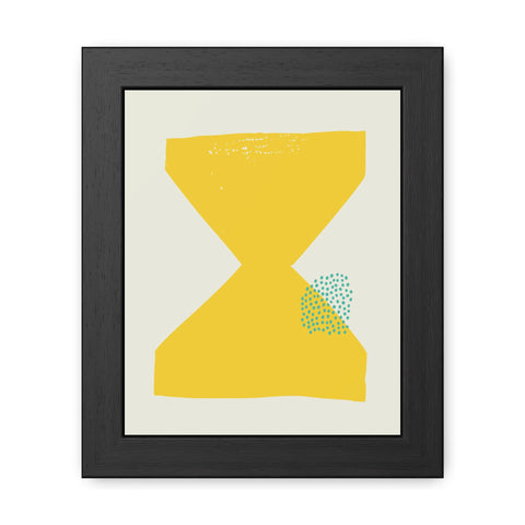 Jonathan 3 - Modern Framed Poster - Yellow Hourglass Art for Home Decor