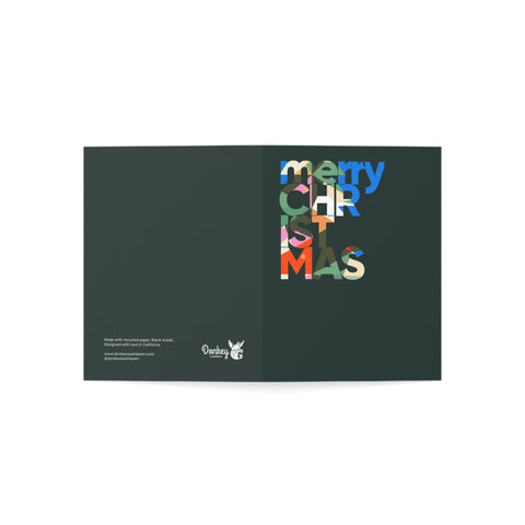 Colorful ‘Merry Christmas’ Christmas Greeting Card — Christmas / Holiday Greeting Card - Illustrated, Modern