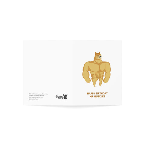 “Happy Birthday Mr Muscles” Muscle Doge Birthday Card — Birthday Greeting Card - Illustrated, Funny, Snarky, Modern