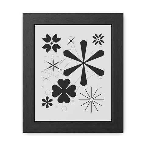 Gridlock 4 - Minimalist Floral Framed Poster for Modern Home Decor