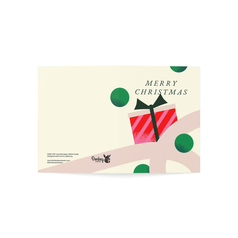 Merry Christmas Gift Box Greeting Card — Christmas / Holiday Greeting Card - Illustrated, Funny, Snarky, Modern