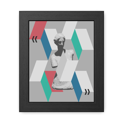 Abstractica 4 - Modern Framed Poster Art - Abstract Geometric Statue Design