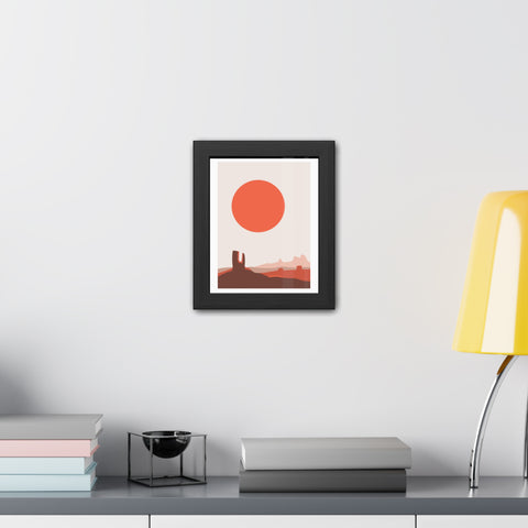 Desert Sun 3 - Desert Sunset Framed Poster - Minimalist Wall Art for Home Decor