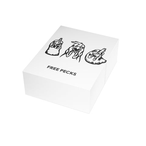 “Free Pecks”Chick en Greeting Card — Humorous Greeting Card - Illustrated, Funny, Snarky, Modern