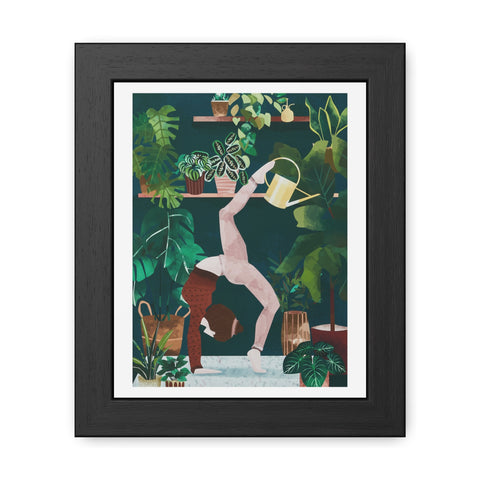 Botanical Yoga Framed Poster - Indoor Plant Decor for Peaceful Vibes