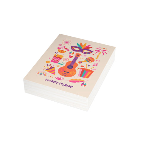 Purim Celebration Greeting Card — Holiday Greeting Card - Illustrated, Modern