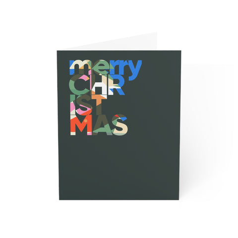 Colorful ‘Merry Christmas’ Christmas Greeting Card — Christmas / Holiday Greeting Card - Illustrated, Modern