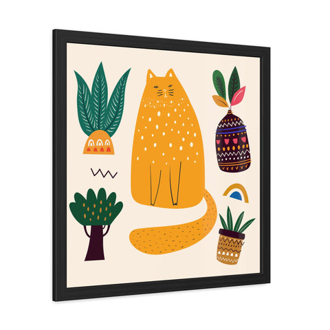 Cat Lounger 2 - Whimsical Cat Framed Poster - Cozy Home Decor for Cat Lovers