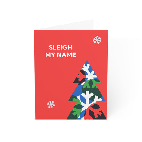 "Sleigh My Name" Christmas Greeting Card — Christmas / Holiday Greeting Card - Illustrated, Modern