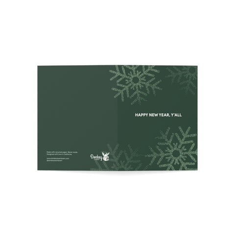 'Happy New Year, Y'all' Greeting Card —New Year / Holiday Greeting Card - Illustrated, Modern