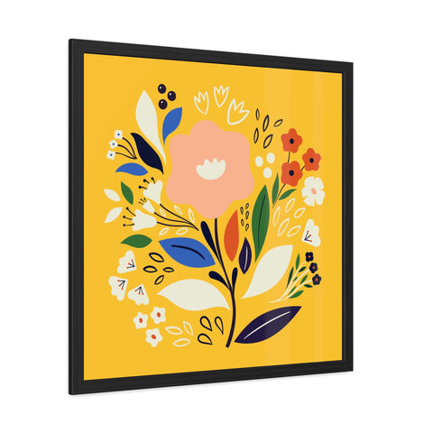 Bloom 1 - Bright Floral Framed Poster - Cheerful Wall Art for Home Decor