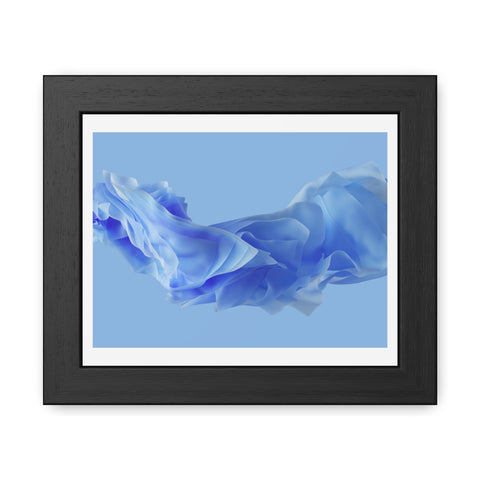 Foldable Study - Serene Blue Abstract Framed Poster - Modern Wall Art Decor for Calm Spaces