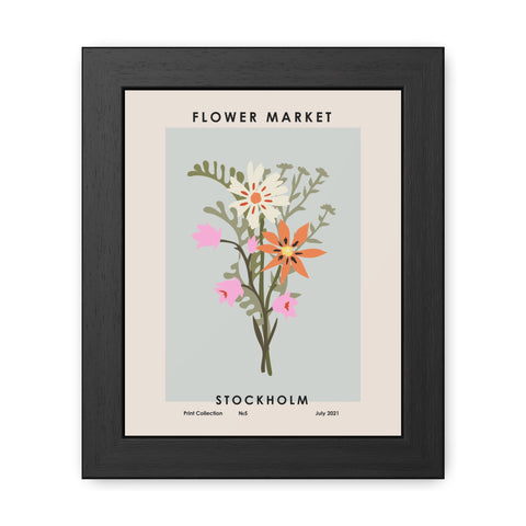 Flower Market - Stockholm - Botanical Framed Poster - Flower Market Stockholm Art Print