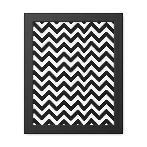 Damien 2 - Modern Chevron Framed Poster | Black & White Wall Art for Home Decor