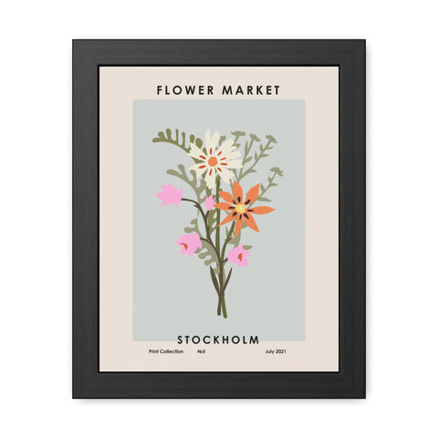 Flower Market - Stockholm - Botanical Framed Poster - Flower Market Stockholm Art Print