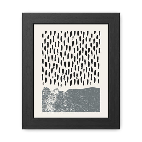 Ink Block 2 - Modern Minimalist Framed Poster - Black and White Abstract Art for Home Décor