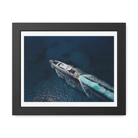 In the water - Nautical Framed Poster - Luxury Yacht at Sea Wall Art