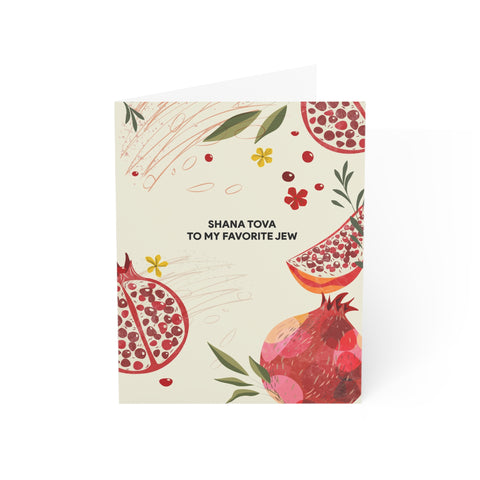 "Shana Tova to My Favorite Jew" Greeting Card — Rosh Hashanah / Holiday Greeting Card - Illustrated, Modern