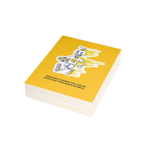 "Some Days the Best You Can Do Is Not Shit Your Pants in Public" Humorous Skeleton Greeting Card — Friendship / Best Friends Greeting Card - Illustrated, Funny, Snarky, Modern