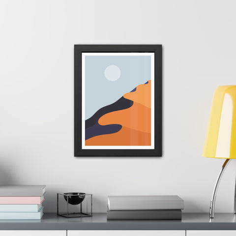 Desert Sun 1 - Modern Desert Landscape Framed Poster - Minimalist Art for Home Decor