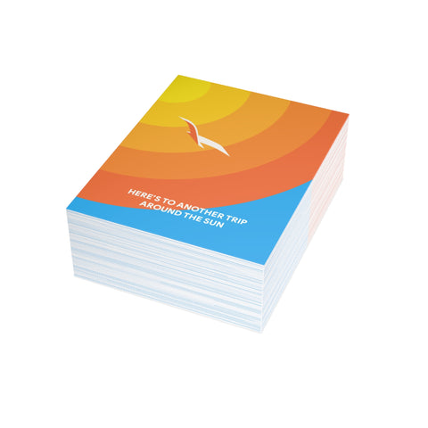 "Here’s to Another Trip Around the Sun" Birthday Greeting Card — Birthday Greeting Card - Illustrated, Funny, Snarky, Modern