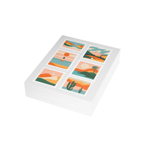 Scenic Stamp Collage Greeting Cards — Abstract Greeting Card - Illustrated, Beautiful, Modern