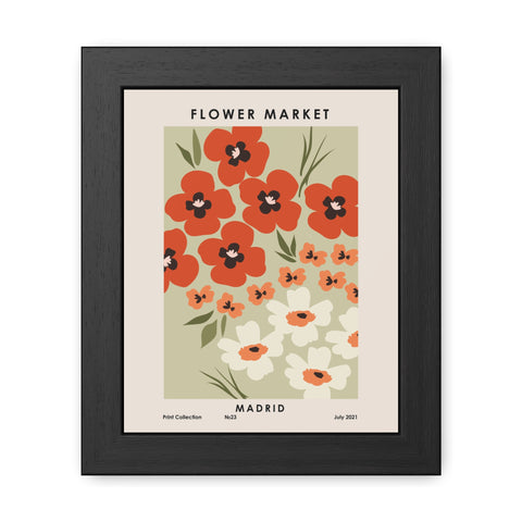 Flower Market - Madrid - Framed Floral Poster - Flower Market Madrid Art Print