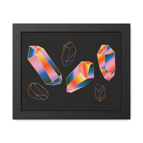 Gems - Modern Geometric Crystal Framed Poster - Stylish Wall Art for Home Decor