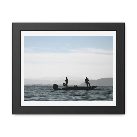 Fishing Boat - Silhouette Framed Poster - Perfect for Outdoor Enthusiasts and Home Decor