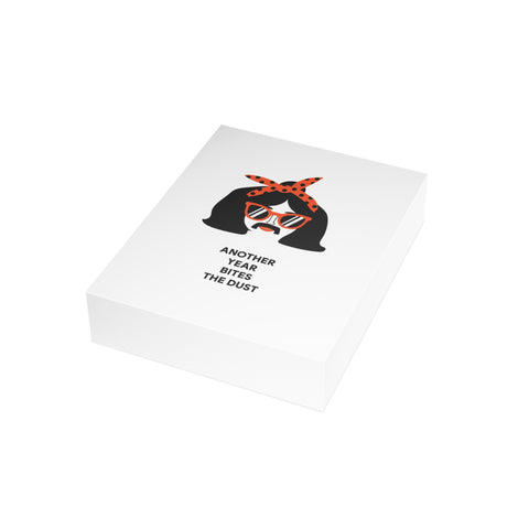 "Another Year Bites the Dust" Retro Woman Birthday Card — Birthday Greeting Card - Illustrated, Funny, Snarky, Modern