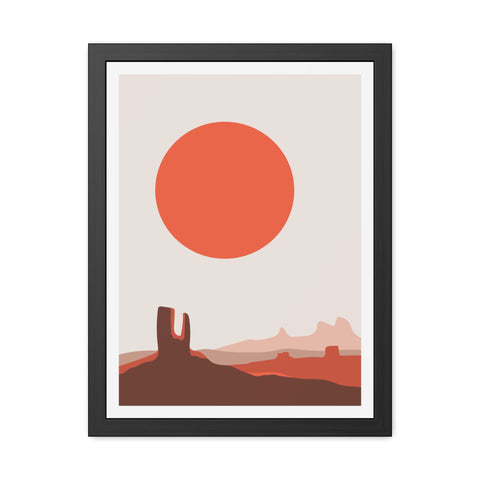 Desert Sun 3 - Desert Sunset Framed Poster - Minimalist Wall Art for Home Decor