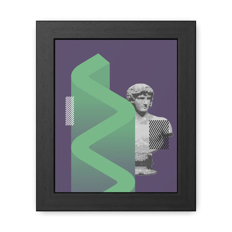 Abstractica 2 - Modern Art Framed Poster - Vintage Bust & Geometric Design, Home Décor