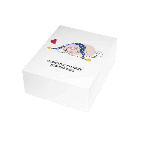 "Honestly, I'm Here for the Dog" Dog Lover Greeting Card — Dog Lover Greeting Card - Illustrated, Funny, Snarky, Modern