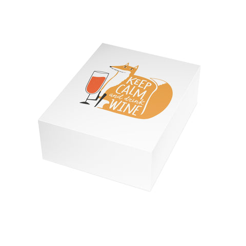 "Keep Calm and Drink Wine" Fox Greeting Card — Friendship Greeting Card - Illustrated, Funny, Snarky, Modern